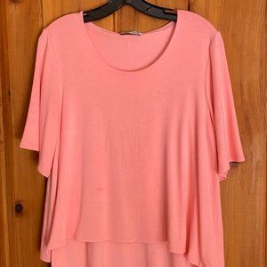 Kettlewell Gemma layered top size M; pink geranium